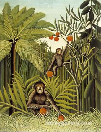 The Monkeys in the Jungle by Henri Rousseau paintings reproduction
